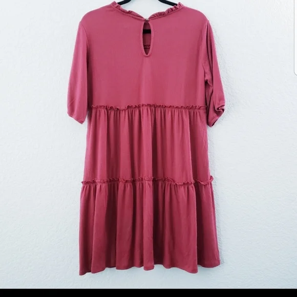 Knox Rose Red Short Sleeve Babydoll Dress M - Picture 2 of 11